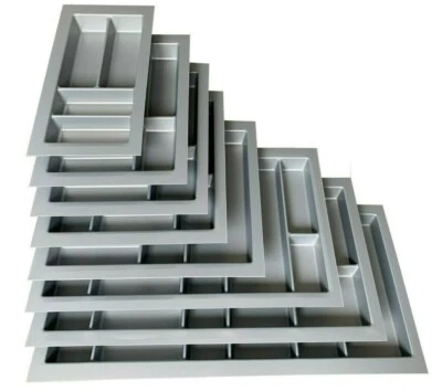 BAM Cutlery Insert Silver Grey Cutlery Tray Drawers Insert Cut To Size  - Image 1 of 3