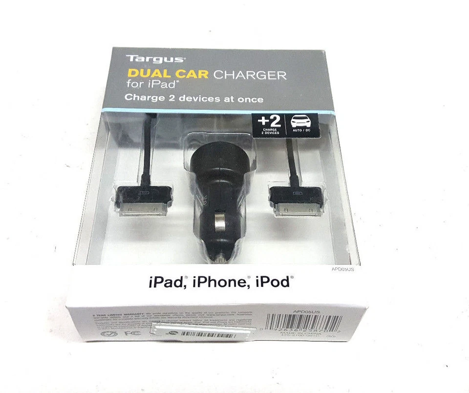  Targus Dual Car Charger for iPad APD05US - Image 1 of 4