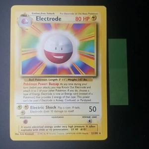 INK ERROR - ELECTRODE 21/102 - RARE - VINTAGE WOTC POKEMON CARD - BASE SET - NM - Picture 1 of 18