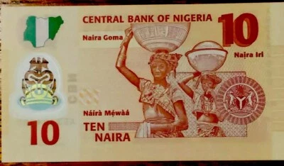 Nigeria 10 Naira Polymer Bill Note Paper Money - Image 1 of 4