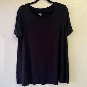 Old Navy Black Stretch Short Sleeve Tunic Tee Sz L EUC - Picture 1 of 6