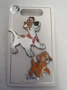 Juego de 2 prendedores intercambiables Oliver And Company Dodger and Oliver de los parques de Disney nuevo en tarjeta - Imagen 1 de 3