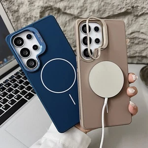 Funda TPU ultra a prueba de golpes con soporte para cámara Mag Safe para Samsung Galaxy S24 S25 - Imagen 1 de 21