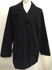 LONDON NIEBLA Para mujeres Cálido Botón Mangas Largas Negro Trinchera Chaqueta Talla L - Imagen 1 de 12
