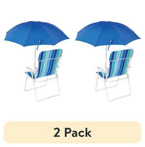 (2 Pack) Blue Clip-On Umbrella for Beach Chair UV Resistant - Picture 1 of 12