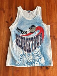 Vintage George Town Hoyas Tank Top - Fruit Of The Loom 90s AOP All Over Print
