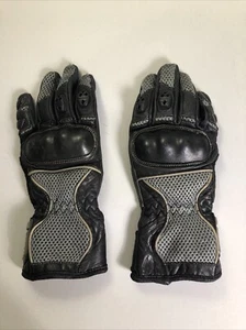 Sedici Racing Gloves #16 Ladies Size Small Armored Black Gray Leather - Picture 1 of 6
