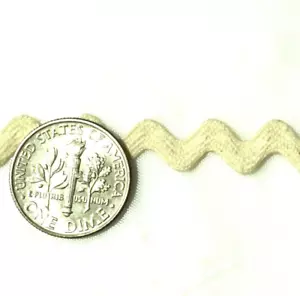Ric Rac Braid Trim Cotton Rick Rack Ribbon Zig Zag Braid 3/8" Beige 16 yds RR82 - Picture 1 of 1