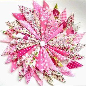 50 x 5 inch PINK FABRIC PATCHWORK SQUARES FLORAL MIX POLY COTTON MATERIAL 12.5cm - Picture 1 of 2