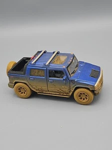 5" Kinsmart 2005 Hummer H2 SUT Muddy Diecast Model Toy SUV Truck 1:40 Blue - Picture 1 of 8