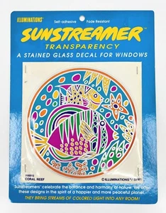 NEW Vintage Sunstreamer Fish Coral Reef Sea Marine Stained Glass Window Decal - Picture 1 of 3