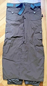 Pantalones de nieve Burton para mujer con cinturón tiro medio cargo bootcut marrón talla pequeña - Imagen 1 de 13