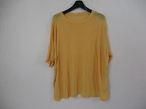 Ava & Viv Womens Shirt 3X Plus Yellow Top Linen Sheer Lightweight Casual Ladies - Picture 1 of 15