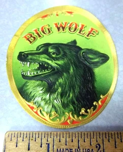 Vintage Original Etiqueta 1940 BIG WOLF caja de cigarros etiqueta de tabaco, excelentes gráficos - Imagen 1 de 1