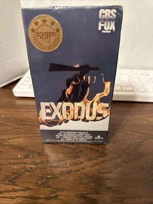Original NOS Exodus VHS 1986 CBS Fox Release 2 Tape Set Hi-Fi Paul Newman Sealed - Image 1 of 4
