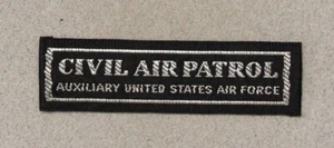 Civil Air Patrol Patch 1067: Cloth Pocket Title - woven silver on black - Picture 1 of 1
