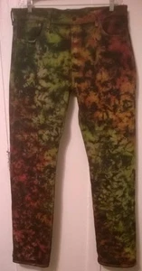 NEW Tie Dye 100% Cotton Classic Levi's 501 Button Fly Jeans 36 x 36 Earth tones - Picture 1 of 9