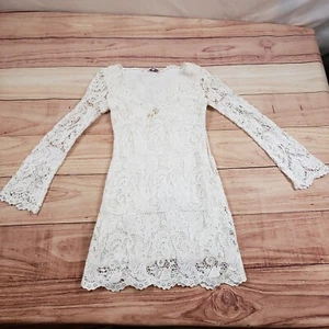 Juicy Couture Dress Womens 0 White Lace Mini Overlay Party Crochet Ladies A1 - Picture 1 of 15