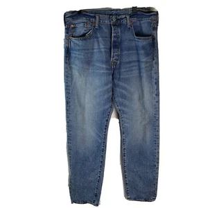Levis 501 Button Fly Blue Jeans Mens 36x30 Straight Leg Original Fit S40196 READ - Picture 1 of 11