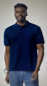 Gilden Ultra Blend Polo Shirt Shorts Sleeve Navy Blue Sz 2XL NEW. - Picture 1 of 8