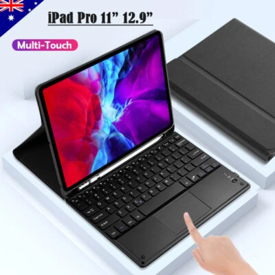 For iPad Pro 11" 12.9" Air Bluetooth Touchpad Keyboard Case Cover Pencil Holder - image 1 of 4