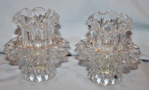 Vtg Partylite Chantilly Ruffled Votive Peg & Tapered Candle Holder Set 4 Pieces - Picture 1 of 9