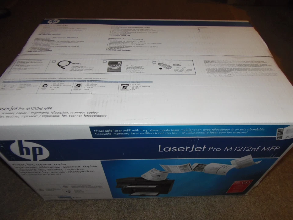 New Sealed HP LaserJet Pro M1212nf Monochrome All-in-One Laser Printer - Image 1 of 1
