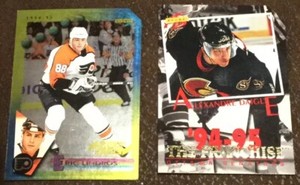 1994-95 SCORE Promo Clip Corner Hockey Alex Daigle TF16 & Eric Lindros #1 Cards