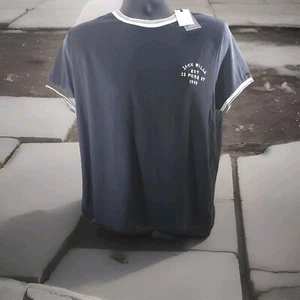 Jack Wills TShirt Black With White Collar And Sleeve detail VARIOUS SIZES - Picture 1 of 6