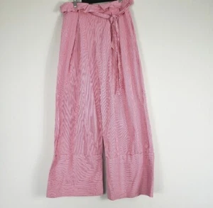 Pantalones Zara Rayas Cintura Alta Bolsa de Papel Algodón Pierna Ancha Talla S - Imagen 1 de 6