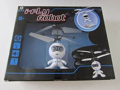 BRAHA i-Fly Robot Flying Helicopter White/Blue New - Image 1 of 4