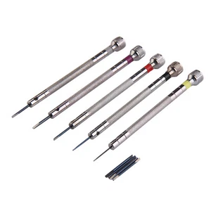 0.8/1.0/1.2/1.4/1.6mm Steel Watch Repair Tool Slotted Screwdrivers Assortment - Picture 1 of 7