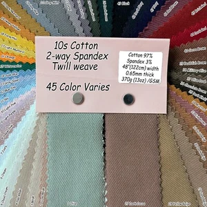 10s Cotton Canvas Stretch Spandex Twill Fabric Chino Pants Skirt Upholstery 48"W - Picture 1 of 49