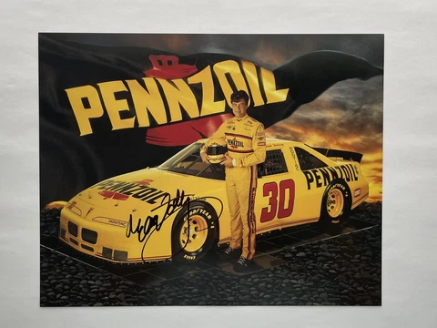 Michael Waltrip Signed 1994 Pennzoil Racing Team Postcard Hero Card NASCAR ExMNT Cover