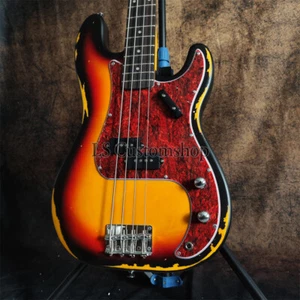 1960 Precision Bass Electric Guitar 3 Color Sunburst Aged Vintage II 4 Strings - Picture 1 of 10