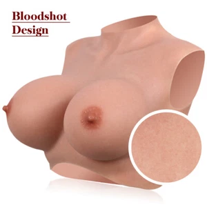 Round Collar Realistic Silicone Breast Forms Fake Boobs For Crossdresser B-G Cup - Picture 1 of 15