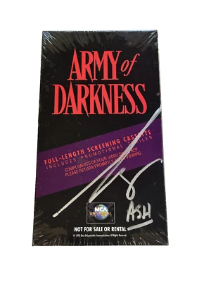 Army of Darkness Sealed VHS Screener Demo SIGNED BY BRUCE CAMPBELL (w/ JSA) Foto 1 de 4