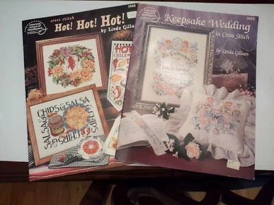 Lot 2 Cross Stitch Booklets by Linda Gillum Wedding Hot Peppers ASN - Image 1 of 4