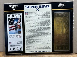 Willabee Ward Commemorative Super Bowl X 22k Gold Ticket Steelers Cowboys 1976 - Picture 1 of 2