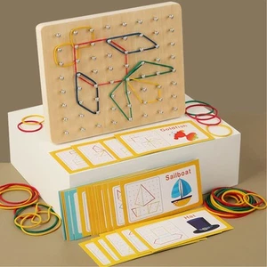 Montessori Geoboard Wooden Geoboard Toy Learning Educational Toys for Babies Tod - Picture 1 of 9