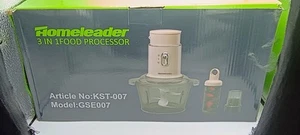 Homeleader 3 in 1 Food Processor Blender Steel Blades Open Box NEW  - Picture 1 of 9