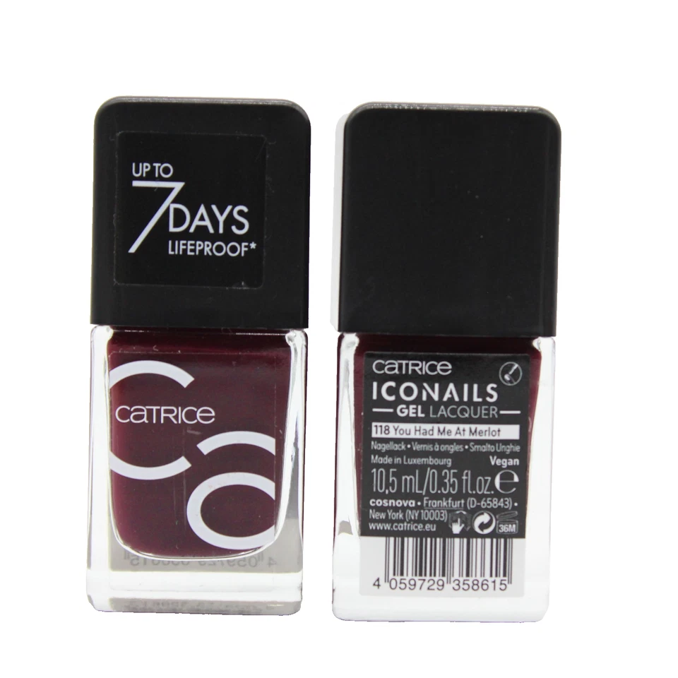 2x CATRICE ICONails GEL Lacquer 7-Tage Nagellack 118 You Had Me At Merlot - NEU