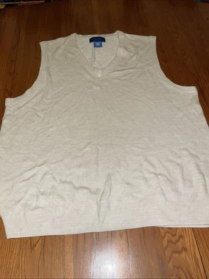 Towncraft Men XLT Acrylic Knit Vest Beige - Image 1 of 4