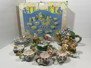 Vintage 1996 Childrens Teddy Bear Tea Set 23 Pieces - Picture 1 of 1