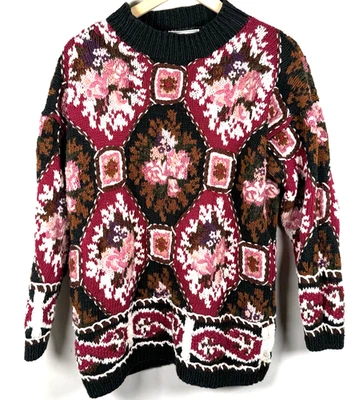 Suéter Tricot Vintage Express Floral Retazos Casa Grueso Para Mujer Grande Foto 1 de 4