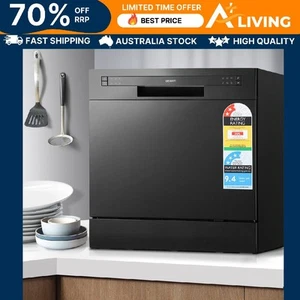 8 Place Settings Benchtop Dishwasher Black Compact Kitchen Appliance Energ 2G-BK - Picture 1 of 8
