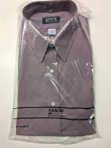 Arrow Men's Bradstreet Light Purple Mauve Dress Shirt Size 16.5 32/33 - Picture 1 of 4