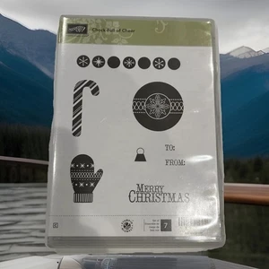 Stampin Up! Estampillas de goma de montaje adhesivo “CHOCK-FULL OF CHEER” 126717 Navidad nuevas - Imagen 1 de 4