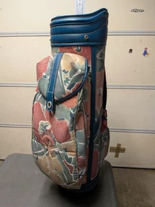 Vintage 6-Way Divided Burton Golf Bag w/ Strap - Ladies Floral Flowers Pattern  - Picture 1 of 12