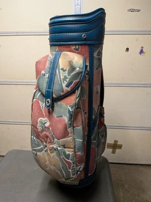 Vintage 6-Way Divided Burton Golf Bag w/ Strap - Ladies Floral Flowers Pattern  - Image 1 of 4
